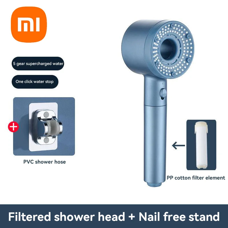 Xiaomi 5 Modes Shower Head High Pressure Showerhead Portable Filter Rainfall Faucet Tap Bathroom Bath Home Bathroom Accessories