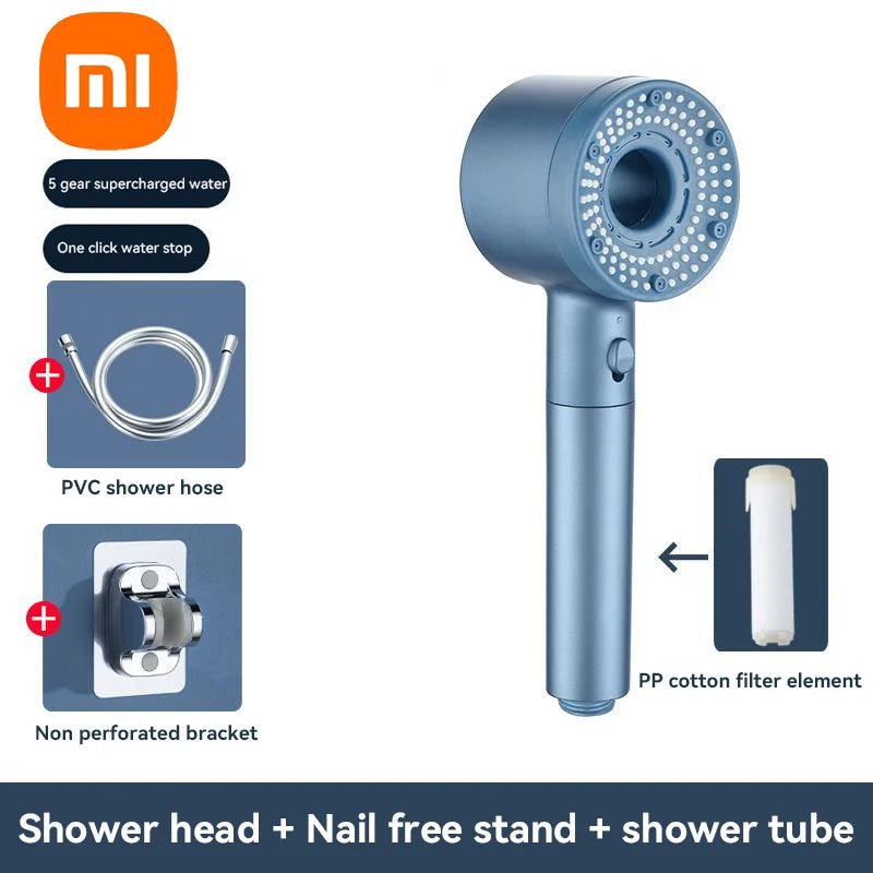 Xiaomi 5 Modes Shower Head High Pressure Showerhead Portable Filter Rainfall Faucet Tap Bathroom Bath Home Bathroom Accessories