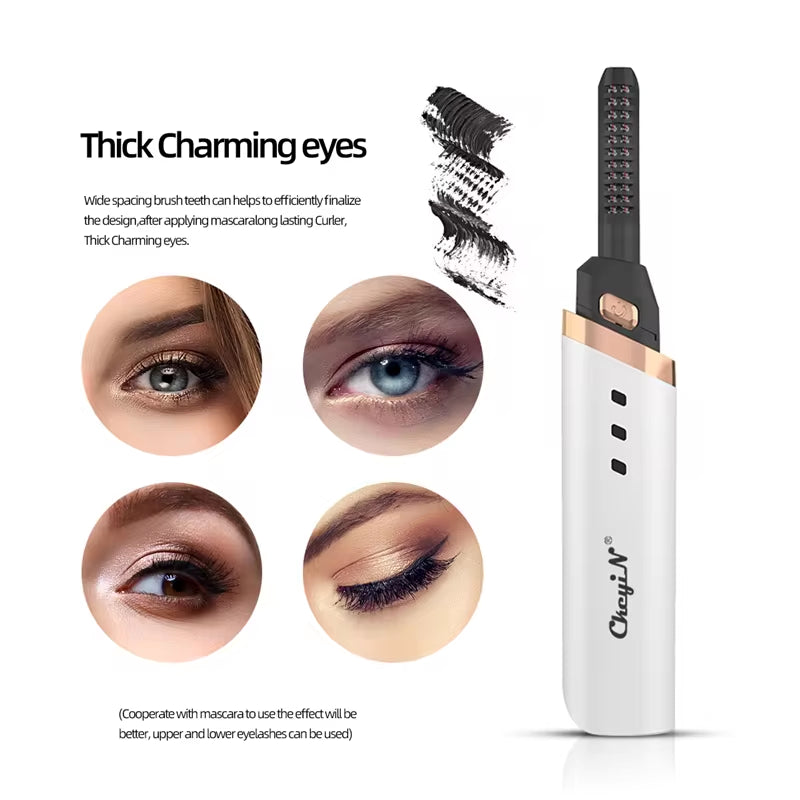 Electric Heated Eyelash Curler USB Charge Makeup Curling Kit Long Lasting Natural Ironing Eye Lash Curler Beauty Tools