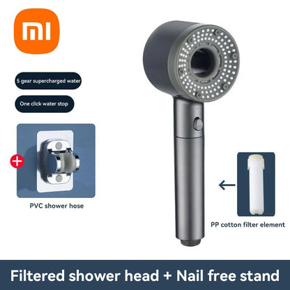 Xiaomi 5 Modes Shower Head High Pressure Showerhead Portable Filter Rainfall Faucet Tap Bathroom Bath Home Bathroom Accessories